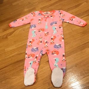 Peas and Carrots fleece footie pj